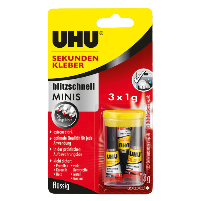 Sekundenkleber UHU 3 x 1 g